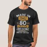 T-shirt Made In 1942 80 Years Old Gifts 80Th Birthday Gift<br><div class="desc">Made In 1942 80 Years Old Gifts 80th Birthday Gift For Men</div>