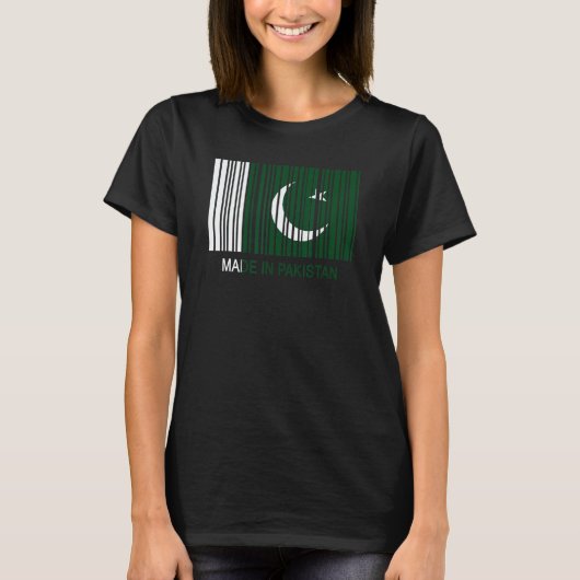 T-shirt Made in Pakistan Flag Barcode (Devant)