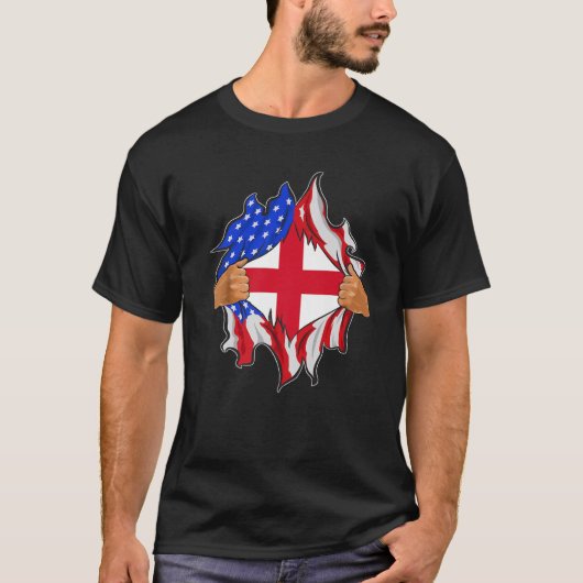 T-shirt Made in USA with English Parts Lovely England USA  (Devant)
