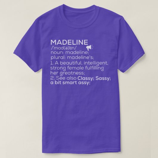T-shirt Madeline Nom Madeline Définition Madeline Femme (Design devant)