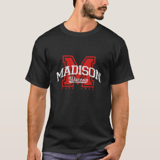 T-shirt Madison Wisconsin Design Sportif Rétro Athlétique