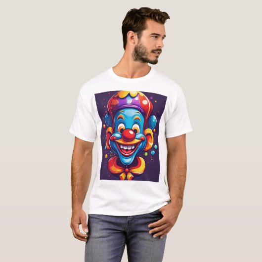 T-shirt "Madness Unleashed : Abstrait Joker Face Vector Ar (Devant entier)