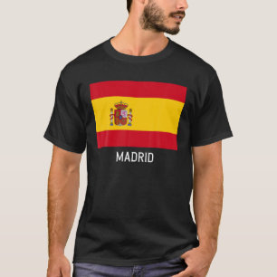 T-shirt Madrid Espagne Drapeau Emblème Escudo Bandera Cres