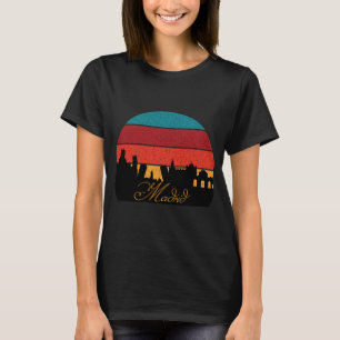 T-shirt Madrid Espagne Skyline Rétro Synthwave Voyage