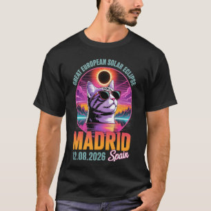 T-shirt Madrid Grande Eclipse Solaire Européen 2026 Rétro