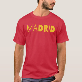 T-shirt Madrid Spanish city typography logo design.