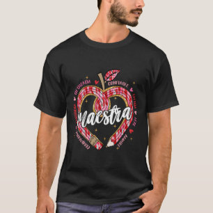 T-shirt Maestra Crayon Professeur d'espagnol Bilingue Sain