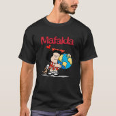 T-shirt Mafalda, the world and her puppy. (Devant)