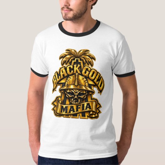 T-SHIRT MAFIA DE L'OR NOIR (Devant)