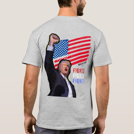 T-shirt MAGA 'Merica FIGHT Pop Art Trump (Dos)