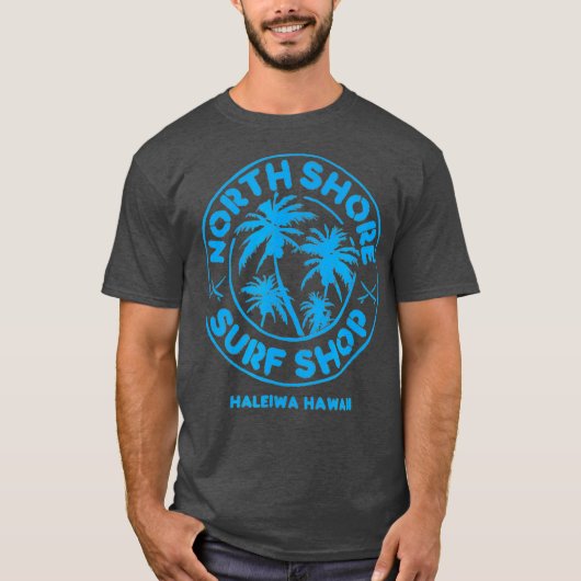 T-shirt Magasin North Shore Surf bleu rétro (Devant)