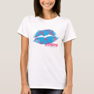T-shirt Magenta-Aqua de damassé