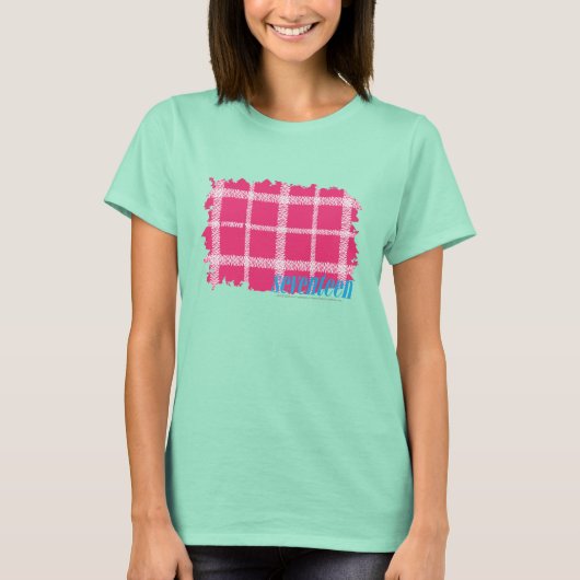 T-shirt Magenta Plaid 4 (Devant)