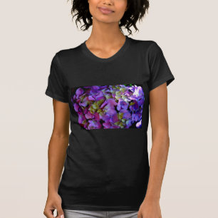 T-shirt Magenta Purple bleu jaune Hydrangeas fleurs