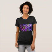 T-shirt Magenta Purple bleu jaune Hydrangeas fleurs (Devant entier)