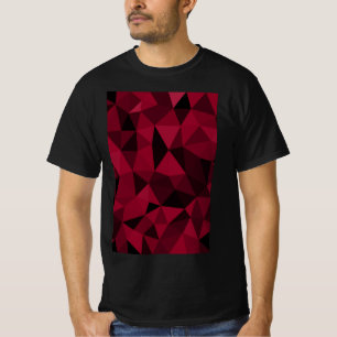 T-shirt Magenta rose rouge foncé noir motif de maille géom