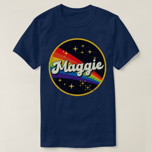 T-shirt Maggie Arc-en-ciel dans l'espace GrungeStyle Vinta (Design devant)