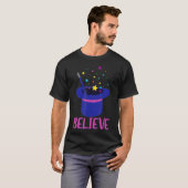 T-shirt Magic Believe Magician Wand Stars (Devant entier)