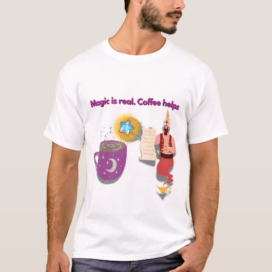 T-shirt Magic Is Real, Coffee Helps pour sorcier (Devant)