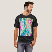 T-shirt Magic Marbling : Metallic Paint Design. (Devant entier)