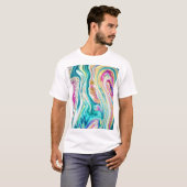 T-shirt Magic Marbling : Metallic Paint Design. (Devant entier)