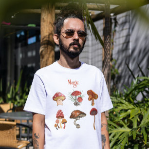 T-shirt Magic mushrooms yoga meditation camping art fungi 