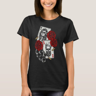 T-shirt Magic Occult Skull Queen Spades King Hearts Rose