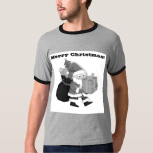T-shirt Magic-Tee Joyeux Noël Vœux Imprimés Ringer