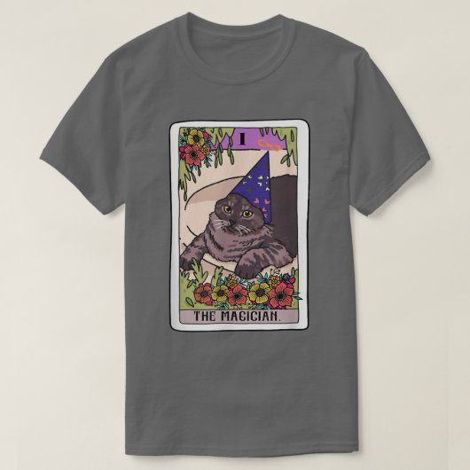 T-shirt Magician Tarot Card Funny Amoureux des chats Wizar (Design devant)