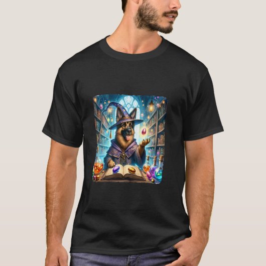 T-shirt Magicien Berger Allemand Transforme Les Objets En (Devant)