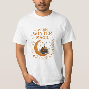 T-shirt Magie Chaude de l'Hiver Lune Fantastique et Cott