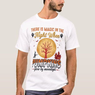 T-shirt Magie dans la Nuit Halloween Citrouilles Design Vi