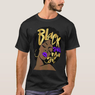 T-shirt Magie de Femme Noire Afro Violet Violet Diva Mel