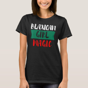 T-shirt Magie de fille Blaxican Moitié noire moitié mexica