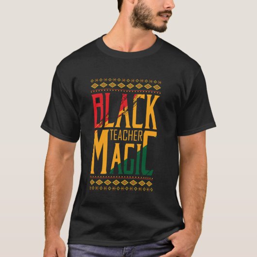T-shirt Magie de l'enseignant noir (Devant)