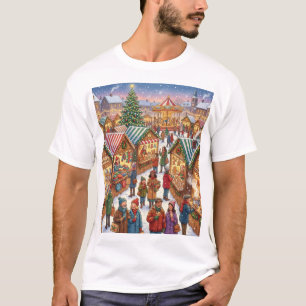 T-shirt Magie du Marché de Noël – Une Place de Ville Festi