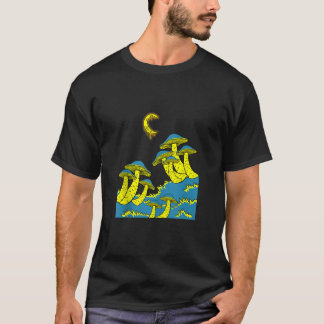 T-shirt Magie Lune de champignons Psychédélique Trippy EDM