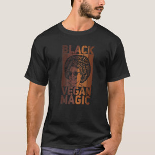 T-shirt Magie Végétalienne Noire Végétarien Fierté Afro No