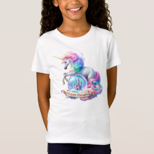 T-Shirt Magique Château Unicorn Rainbow Happy Thoughts