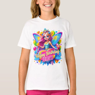 T-shirt Magique Coeur Fairy Arc en ciel ailes, cadeau d'an