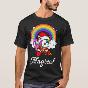 T-shirt Magique Santa Licorne Noël