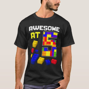 T-shirt Magnifique À 5 Ans Bâtiment En Brique Bâtiment Enf