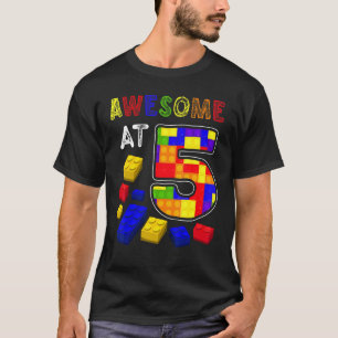 T-shirt Magnifique À 5 Ans Bâtiment En Brique Bâtiment Enf
