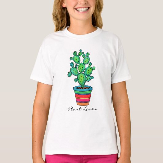 T-shirt Magnifique Cactus Aquarelle En Beau Pot (Devant)