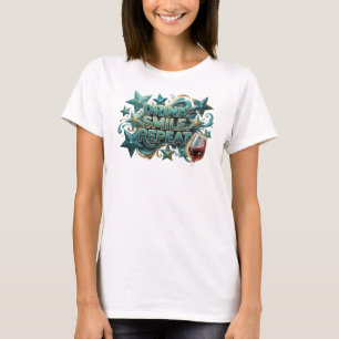 T-shirt Magnifique conception de chemise DRINK SMILE REPEA