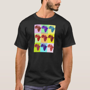 T-shirt Magnifique Couleur Afrique Carte Pop Motif Art Des