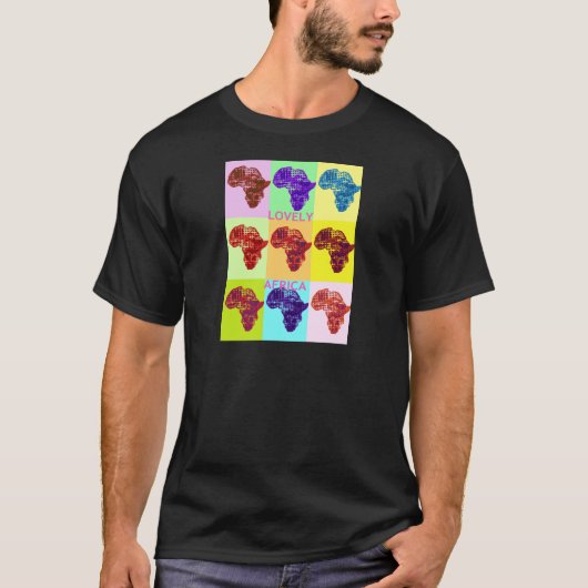 T-shirt Magnifique Couleur Afrique Carte Pop Motif Art Des (Devant)