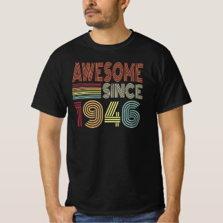 T-shirt Magnifique Depuis 1946 Retro Né En 1946 Anniversai