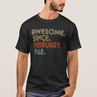T-shirt Magnifique Depuis 1962 Février 60 Anniversaire 60 