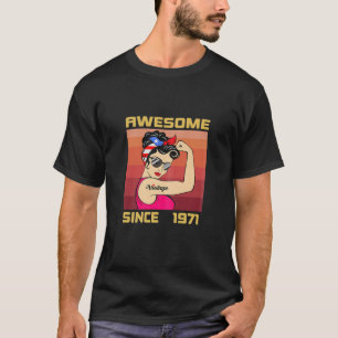 T-shirt Magnifique Depuis 1971 50 Ans Pour Femmes Retro Vi